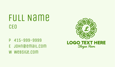 Biotech Leaf Lettermark Business Card
