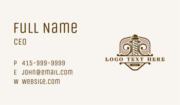 Barbershop Grooming Barber Business Card Design