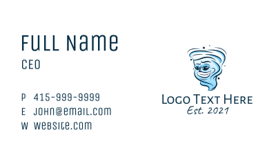 Smiling Tornado Mascot  Business Card Image Preview