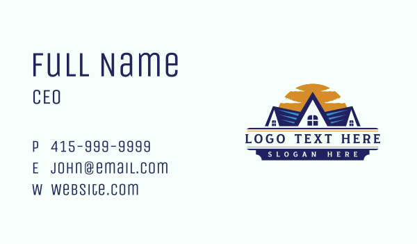 Sunset House Roofing Business Card Design Image Preview