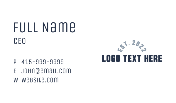 Blue Classic Wordmark Business Card Design Image Preview