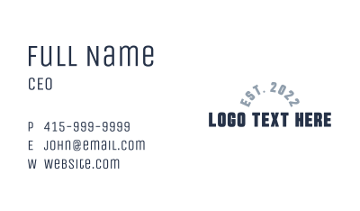 Blue Classic Wordmark Business Card Image Preview