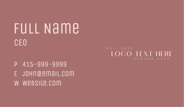 Classy Elegant Wordmark Business Card Design Image Preview