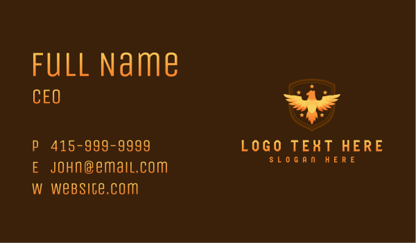 Eagle Phoenix Shield Business Card Design Image Preview