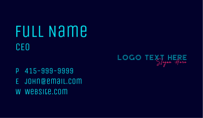 Neon Firm Wordmark Business Card Image Preview