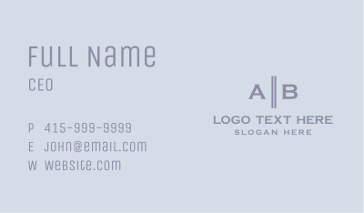 Generic Line Company Lettermark Business Card Image Preview