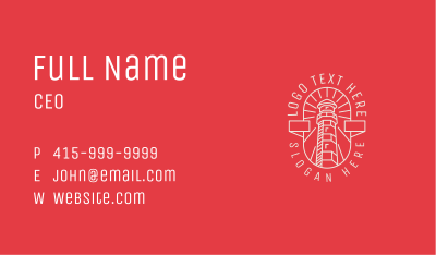 Lighthouse Nautical Tower Business Card Image Preview