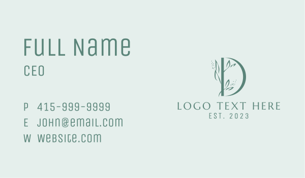 Garden Boutique Letter D Business Card Design Image Preview