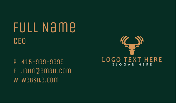 Moose Elk Antler Business Card Design Image Preview