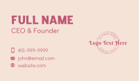 Pink Feminine Circle Business Card Design