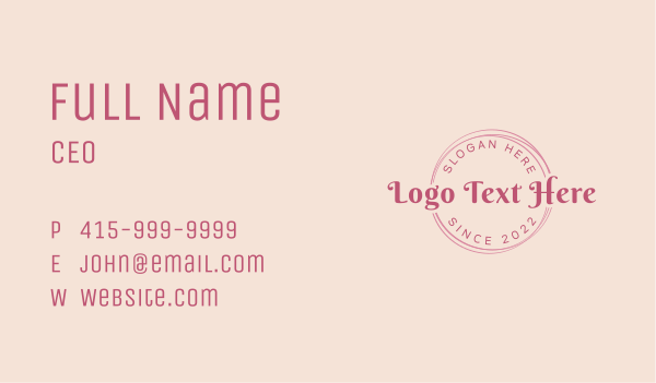 Pink Feminine Circle Business Card Design Image Preview