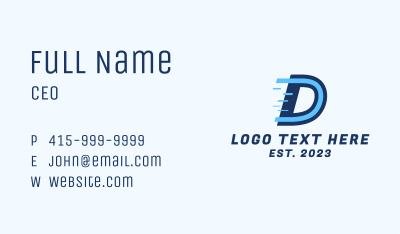 Fast Digital Letter D Business Card Image Preview