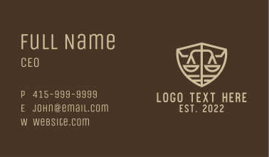 Corporate Law Emblem Business Card