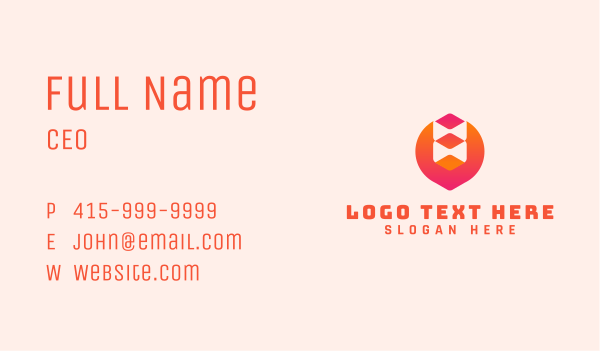 Gradient Startup Cube Business Card Design Image Preview
