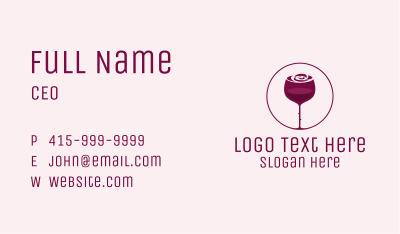 Rose Wine Glass Business Card