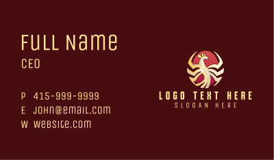 Gold Phoenix Bird Business Card Image Preview