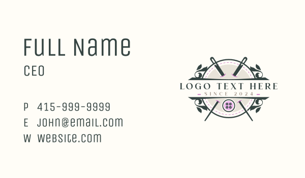 Needle Tailoring Boutique Business Card Design Image Preview