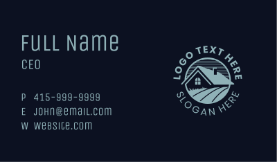 House Roof Lawn Emblem Business Card Image Preview