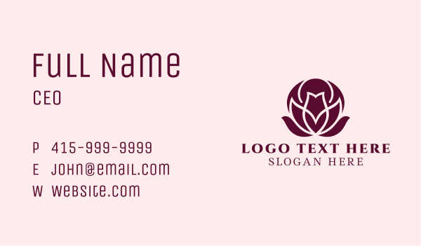 Beauty Lotus Spa Business Card Design Image Preview