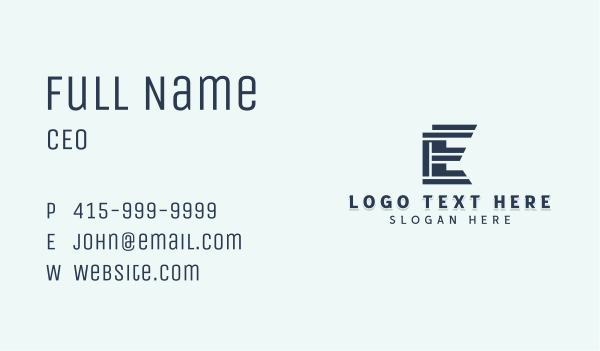 Agency Firm Letter E Business Card Design
