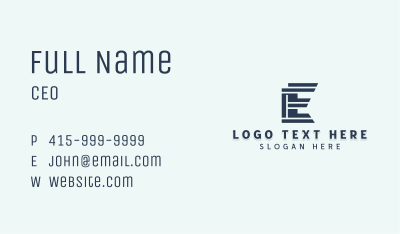Agency Firm Letter E Business Card Image Preview