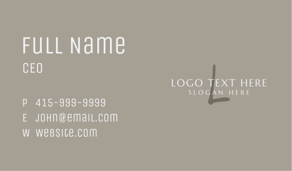 Handwritten Fashion Letter Business Card Design Image Preview