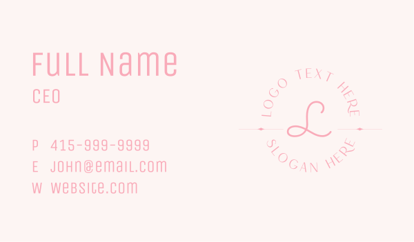 Pink Circle Letter Business Card Design Image Preview