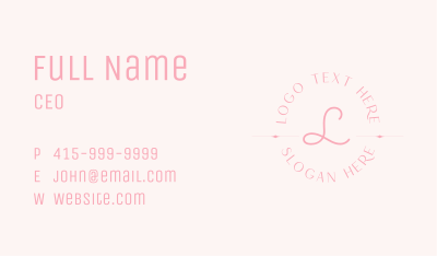 Pink Circle Letter Business Card Image Preview