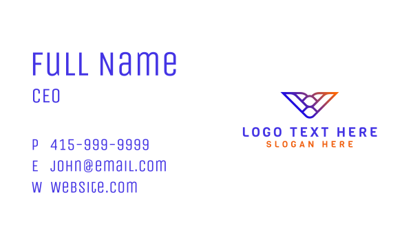 Wings Airline Letter V Business Card Design Image Preview