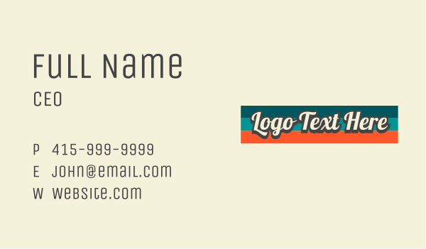 Classic Vintage Wordmark Business Card Design Image Preview