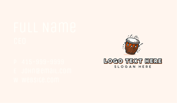 African Drum Percussion Business Card Design Image Preview
