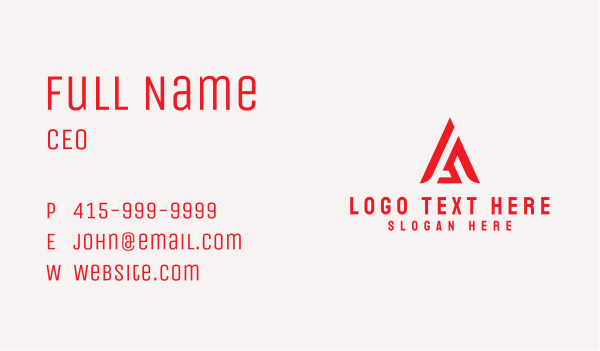 Abstract Red Letter A Business Card Design Image Preview