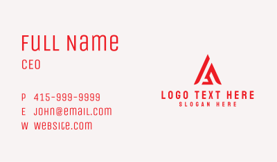Abstract Red Letter A Business Card Image Preview