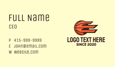 Orange Fast Basketball  Business Card Image Preview