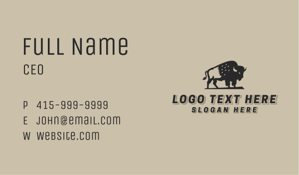 Native Wild Buffalo  Business Card Design Image Preview