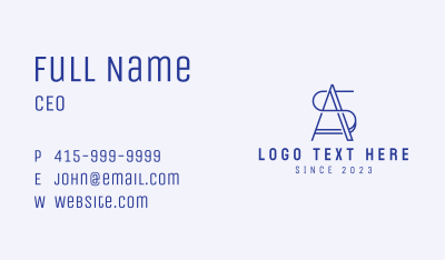 Blue Professional Lettermark  Business Card Image Preview