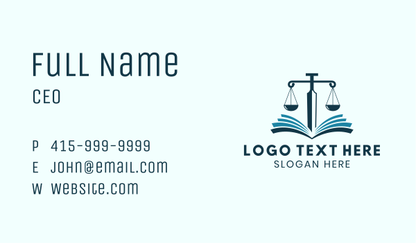 Justice Scale Book Sword  Business Card Design Image Preview