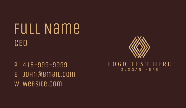 Gold Diamond Letter O Business Card Design Image Preview