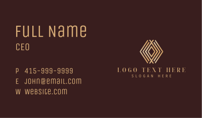 Gold Diamond Letter O Business Card Image Preview