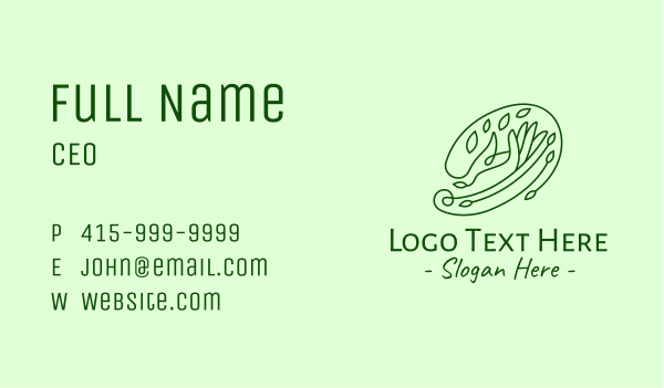 Organic Hand Leaves Business Card Design Image Preview