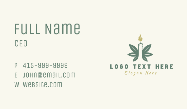 Marijuana Candle Plant Business Card Design Image Preview