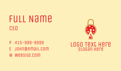 Pizza Slice Lock  Business Card Image Preview