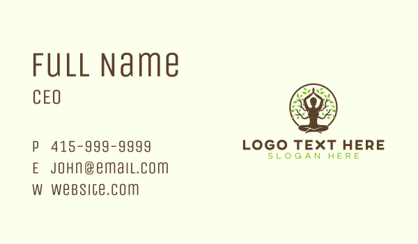 Tree Yoga Meditation Business Card Design Image Preview