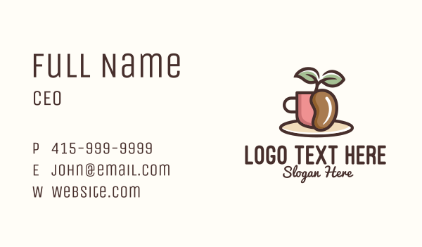 Coffee Bean Plant Business Card Design Image Preview