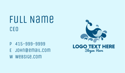 Swimming Blue Whale  Business Card