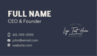 Classic Stylish Script Wordmark Business Card Image Preview
