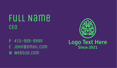 Green Plant Easter Egg Business Card Image Preview