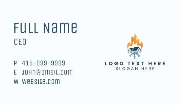 Heating Cooling House Business Card Design Image Preview