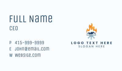 Heating Cooling House Business Card Image Preview