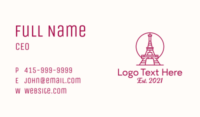 Minimalist Eiffel Tower Business Card Image Preview